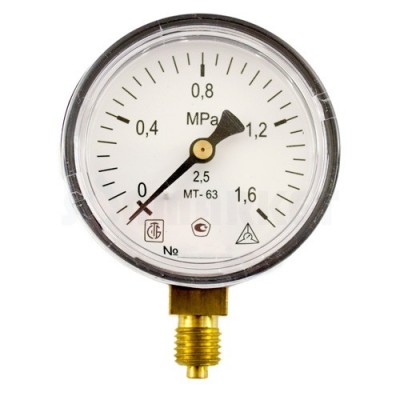 Манометр МТ 63П 1,6МПа (метрическая резьба - М12х1.5) 