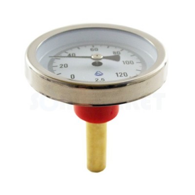 Термометр биметаллический 120гр C L=60 (50)