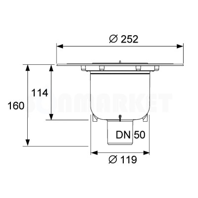 Сифон вертикальный Дн 50 TECEdrainpoint S