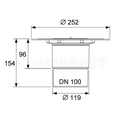 Сифон вертикальный Дн 100 TECEdrainpoint S