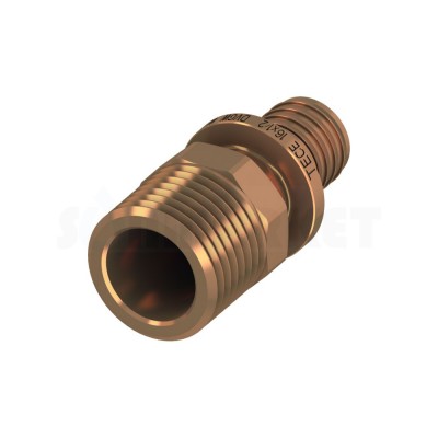 Муфта для PE-X переходная с наружной резьбой бронза Дн 25 х R 3/4" TECEflex