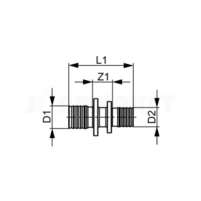 Муфта для PE-X редукционная бронза Дн 32 х 25 TECEflex