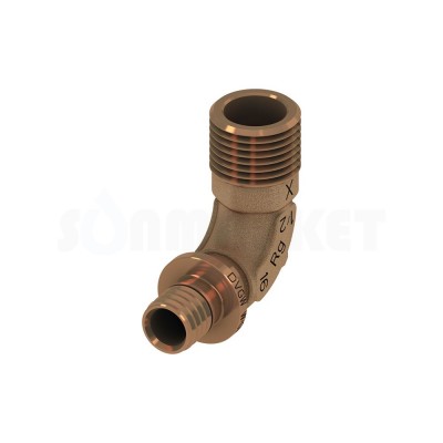 Уголок 90° для PE-X с наружной резьбой бронза Дн 25 х R 3/4" TECEflex