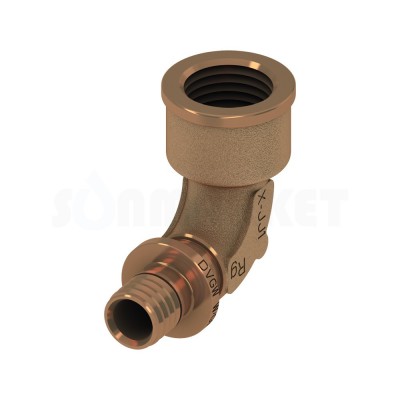 Уголок 90° для PE-X с внутренней резьбой бронза Дн 40 х Rp 1 1/2" TECEflex