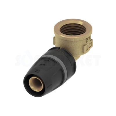Уголок 90° для Push-fit с внутренней резьбой латунь Дн 20 х Rp 3/4" TECElogo