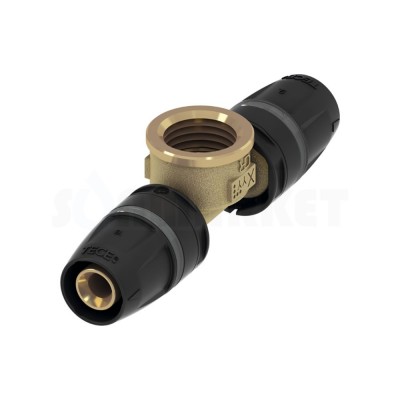 Тройник 90° для Push-fit переходной с внутренней резьбой латунь Дн 16 х Rp 1/2" х 16 TECElogo
