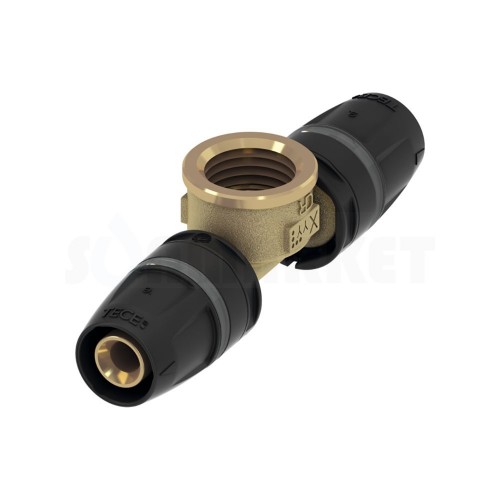 Тройник 90° для Push-fit переходной с внутренней резьбой латунь Дн 16 х Rp 1/2" х 16 TECElogo