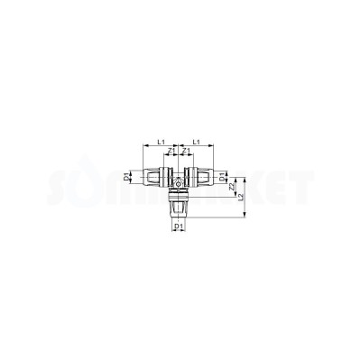 Тройник 90° для Push-fit равнопроходной PPSU Дн 16 х 16 х 16 TECElogo