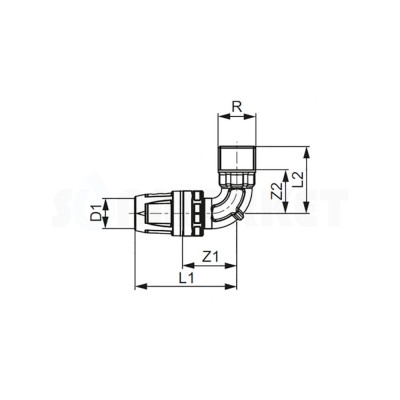 Уголок 90° для Push-fit с внутренней резьбой бронза Дн 16 х Rp 1/2" TECElogo