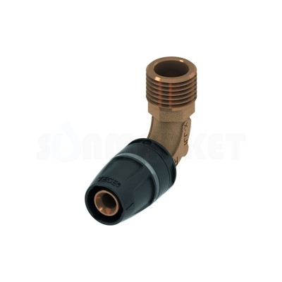 Уголок 90° для Push-fit с наружной резьбой бронза Дн 25 х R 1" TECElogo
