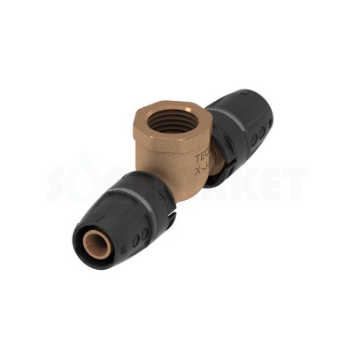 Тройник 90° для Push-fit переходной с внутренней резьбой бронза Дн 20 х Rp 1/2" х 20 TECElogo