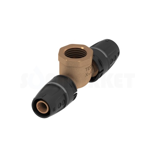 Тройник 90° для Push-fit переходной с внутренней резьбой бронза Дн 63 х Rp 1 1/2" х 63 TECElogo
