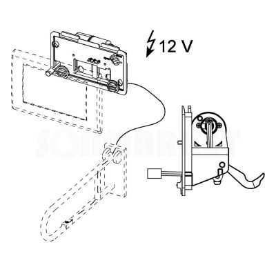 Сливной механизм для инсталляций электрический для проводных кнопок питание от сети 12В TECEprofil Сливной механизм для инсталляций электрический для проводных кнопок питание от сети 12В TECEprofil