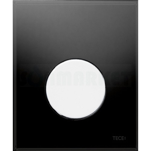 Кнопка смыва для писсуара TECEloop Urinal, стеклянная, стекло чёрное, клавиша белая