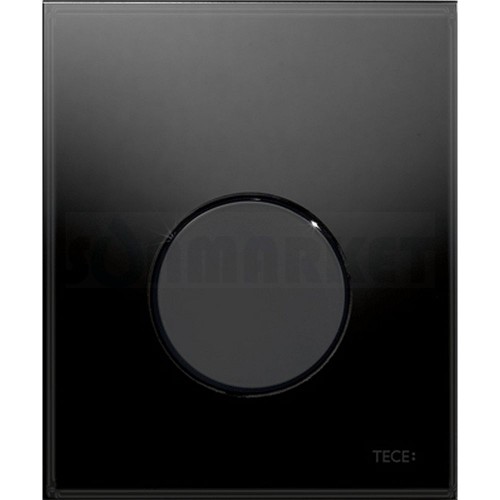 Кнопка смыва для писсуара TECEloop Urinal, стеклянная, стекло чёрное, клавиша чёрная