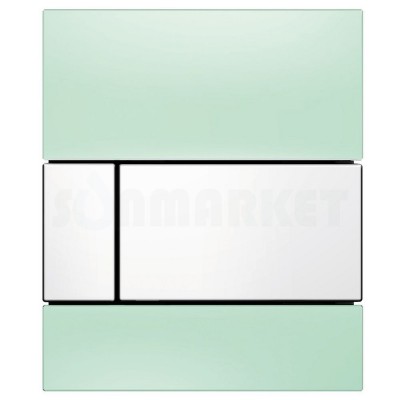 Кнопка смыва для писсуара TECEsquare Urinal, стеклянная, стекло зелёное, клавиша белая
