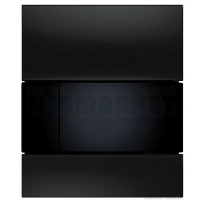 Кнопка смыва для писсуара TECEsquare Urinal, стеклянная, стекло чёрное, клавиша чёрная