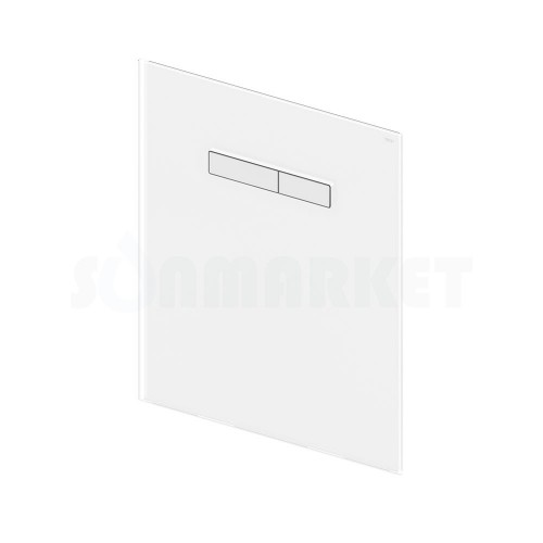 Верхняя панель для систем инсталляций с механическим блоком управления смывом, стекло белое, клавиши белые TECElux